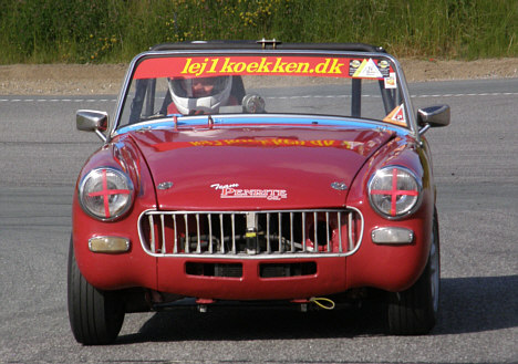Det blev til en 10. plads for Palle Kragh Rühe i sin nymalede MG Midget racer.